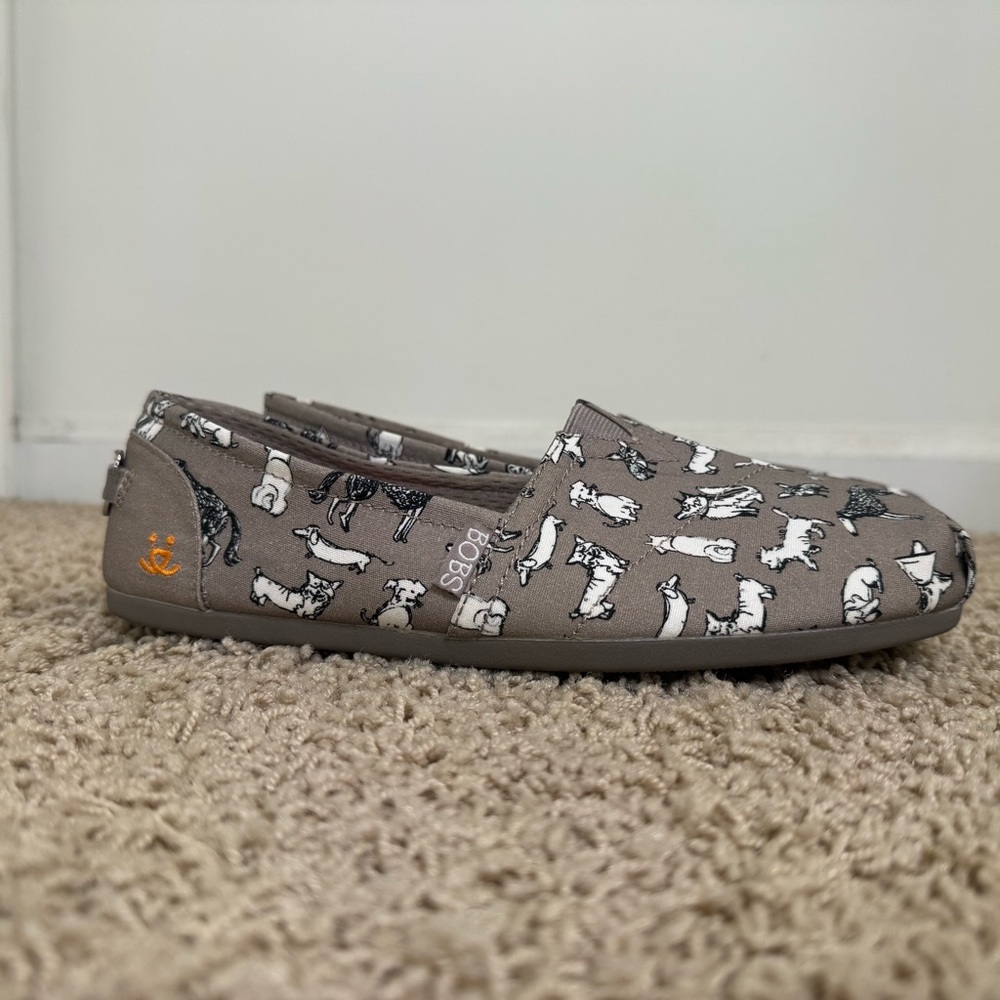 Skechers BOBS for Dogs Dream Doodle Memory Foam Flats Shoes Size 6.5W Gray